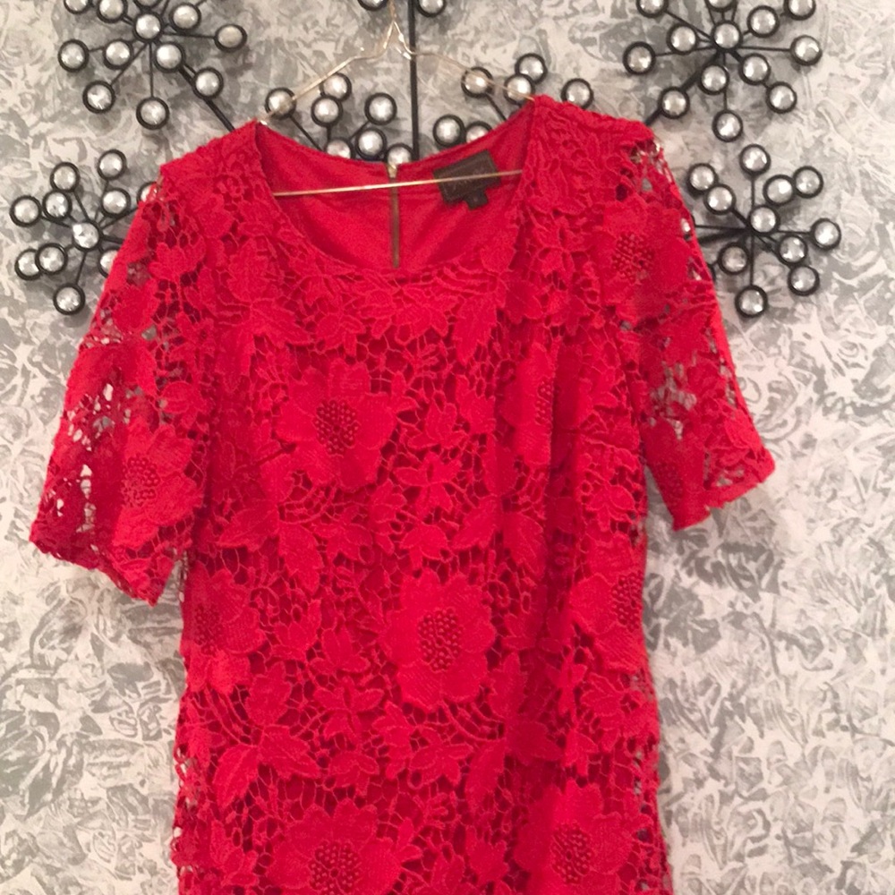 Red lace dress